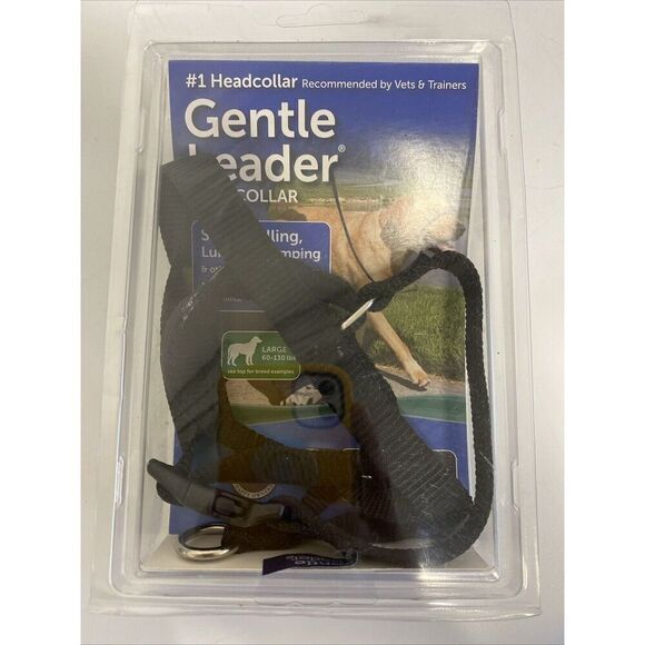 PetSafe Gentle Leader No-Pull Dog Headcollar - Size: LARGE (60-130lbs.)  Black - Picture 1 of 2